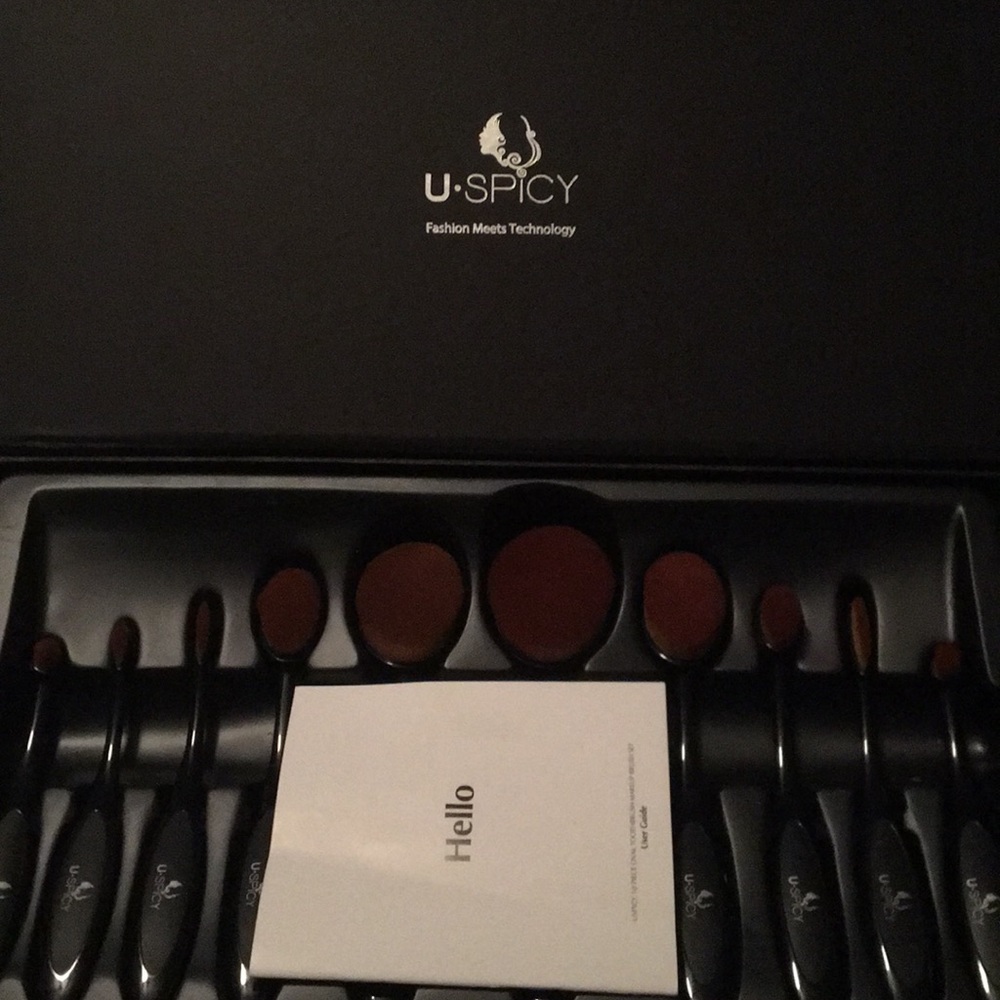 u spicy oval toothbrush makeup brush set